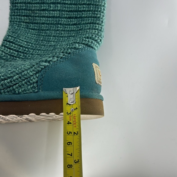 UGG Women’s Classic Cardy Knit Green Boots Size 5 - Picture 15 of 17